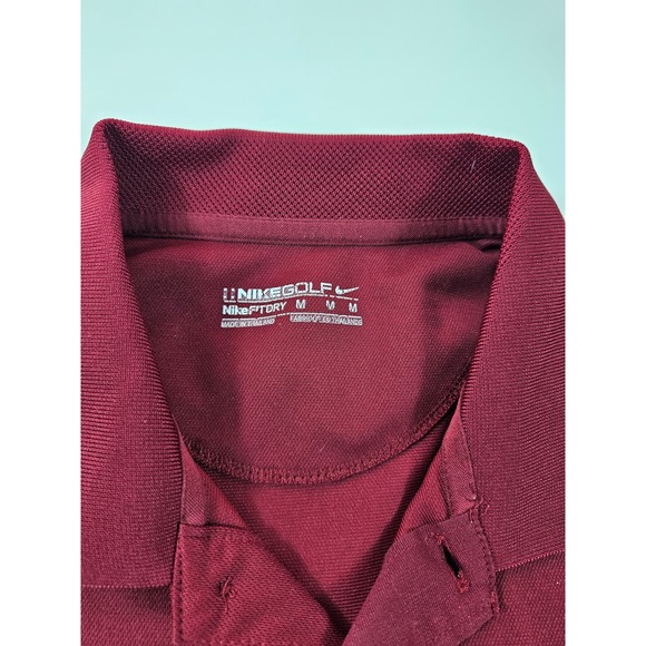 Nike fit dri golf polo size medium performance polyester red maroon active ^ - Picture 3 of 6